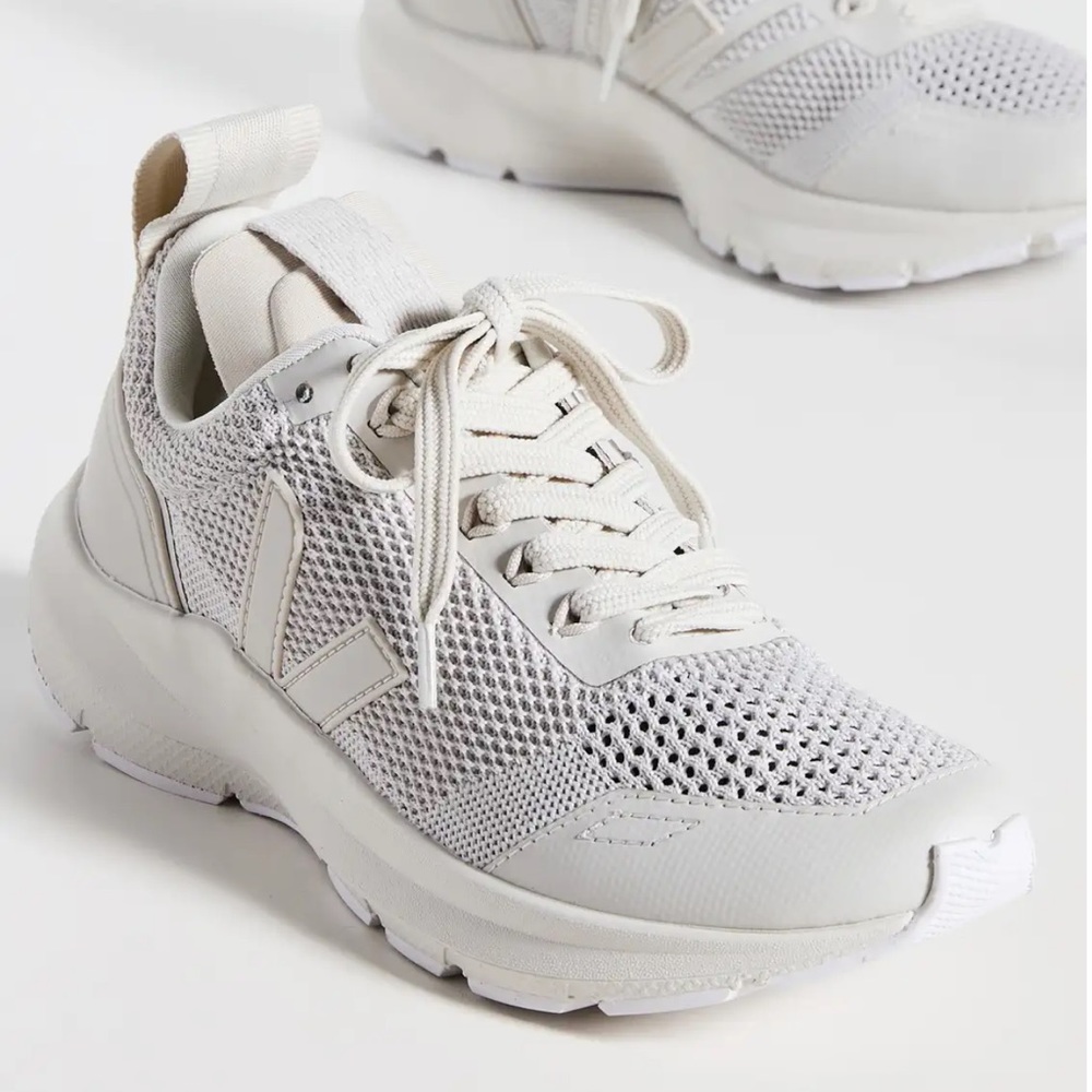 Veja X Rick Owens Performance Runner Style Sneakers in Pearl NIB